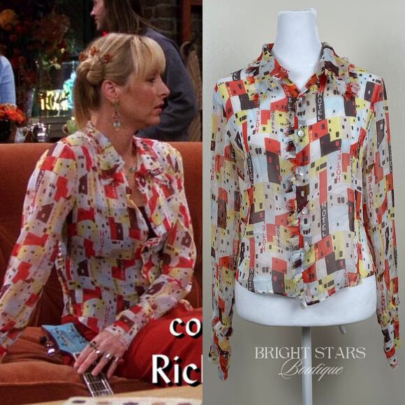 Rare Vintage Designer Hotel Silk Blouse ASO Phoebe Buffay Friends Anya Buffy ALT - Picture 1 of 14